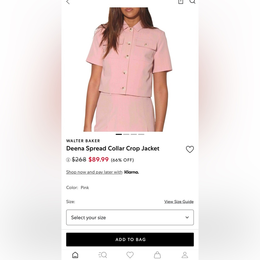 Deena Spread Collar Crop Jacket - image 1